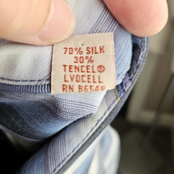 Tommy Bahama Mens Striped Long Sleeve Casual Shirt Blue Purple Tan XL - Picture 10 of 10